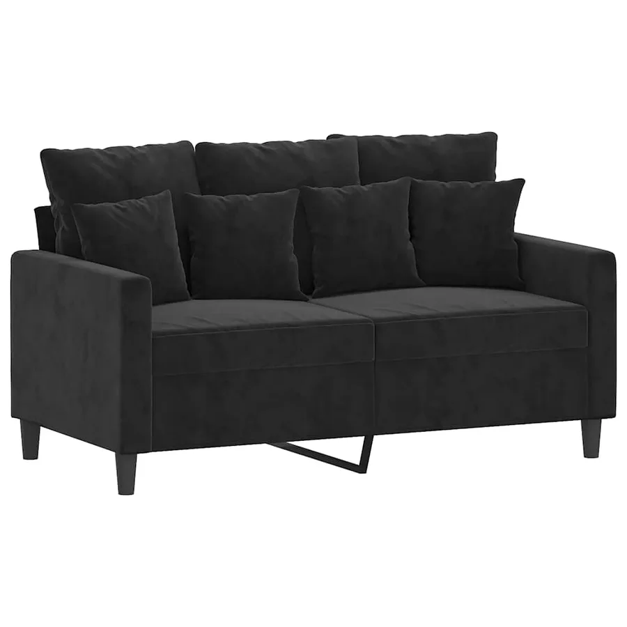Canapé à 2 places Noir 120 cm Velours - 2