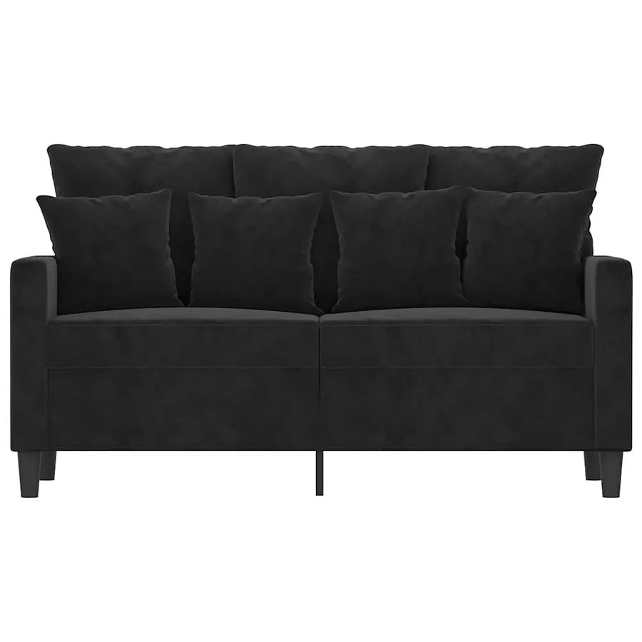 Canapé à 2 places Noir 120 cm Velours - 3