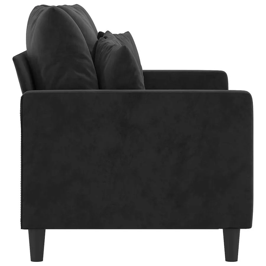 Canapé à 2 places Noir 120 cm Velours - 4