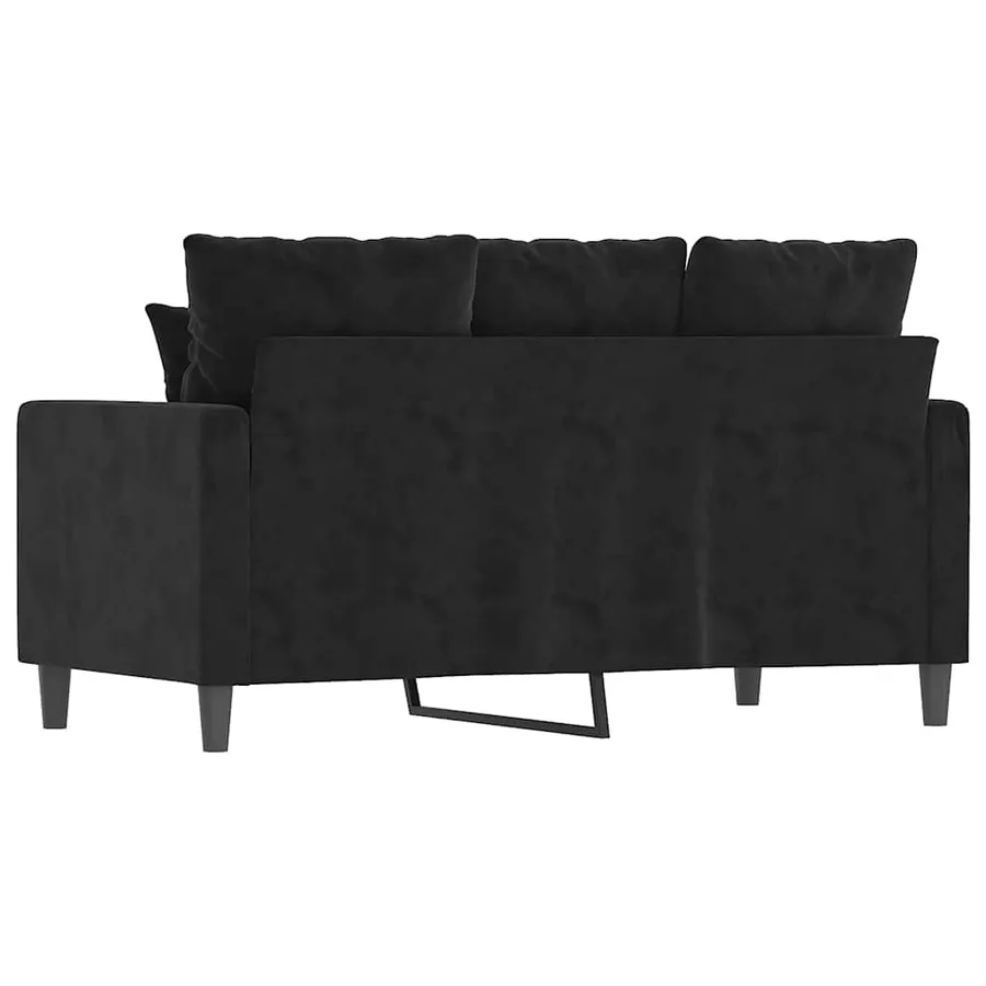 Canapé à 2 places Noir 120 cm Velours - 5