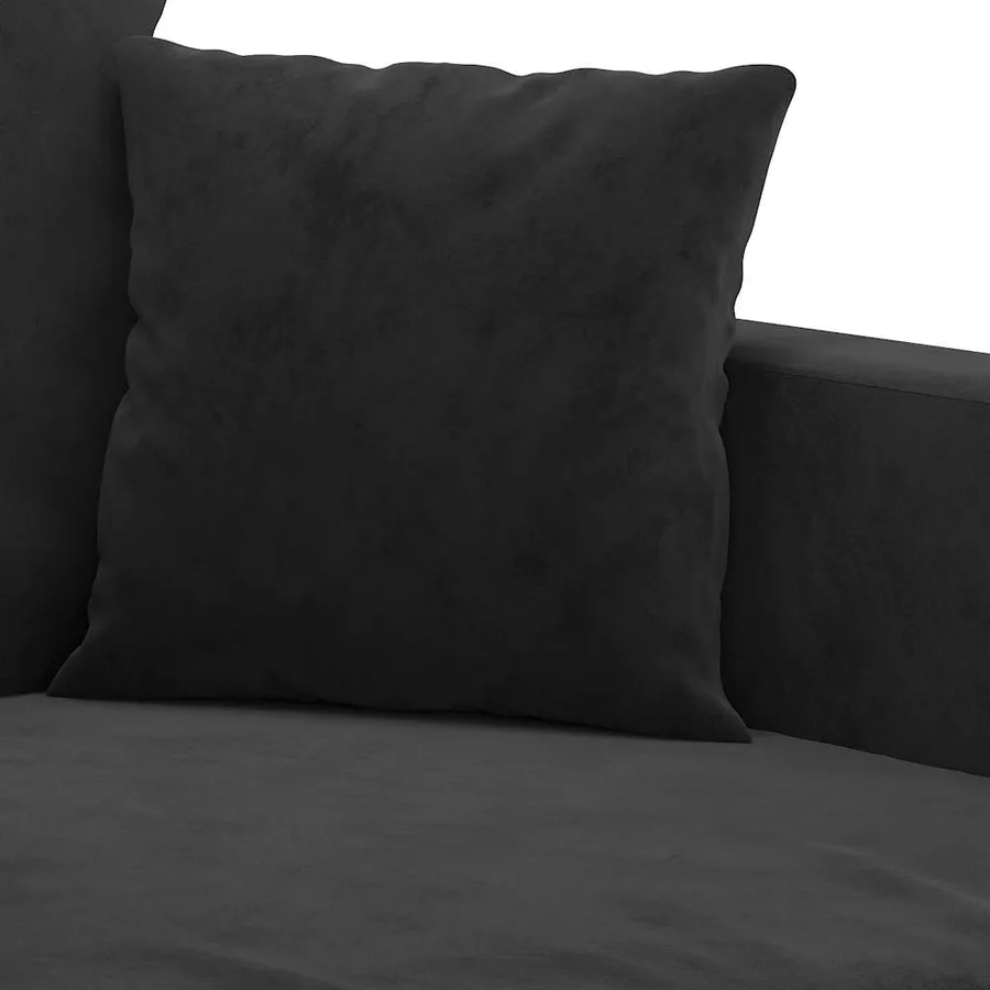 Canapé à 2 places Noir 120 cm Velours - 6