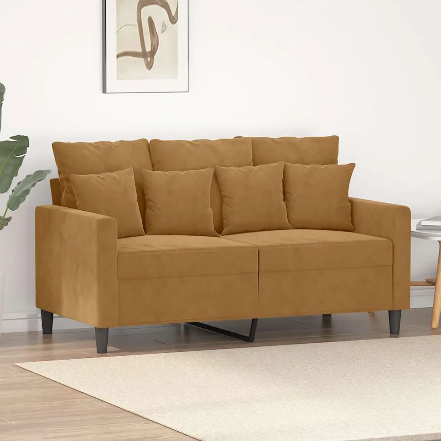 Canapé à 2 places Marron 120 cm Velours
