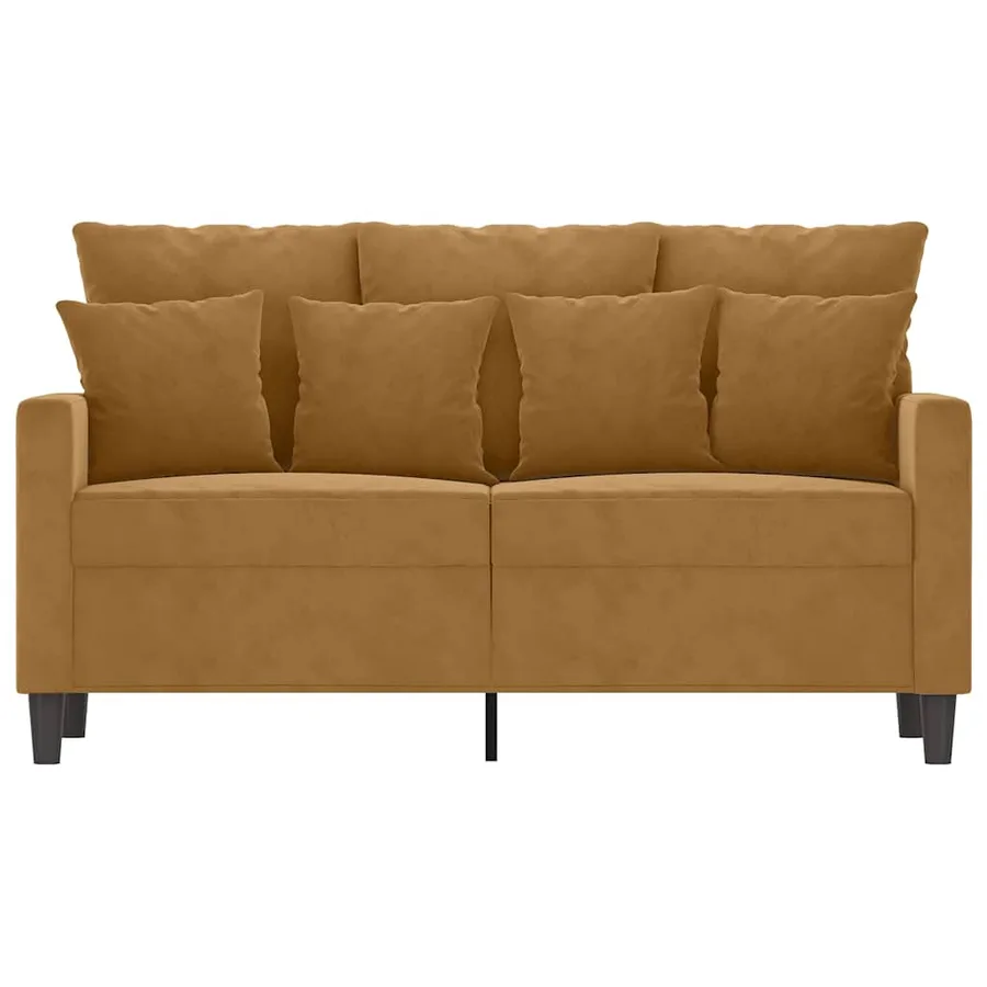 Canapé à 2 places Marron 120 cm Velours - 3