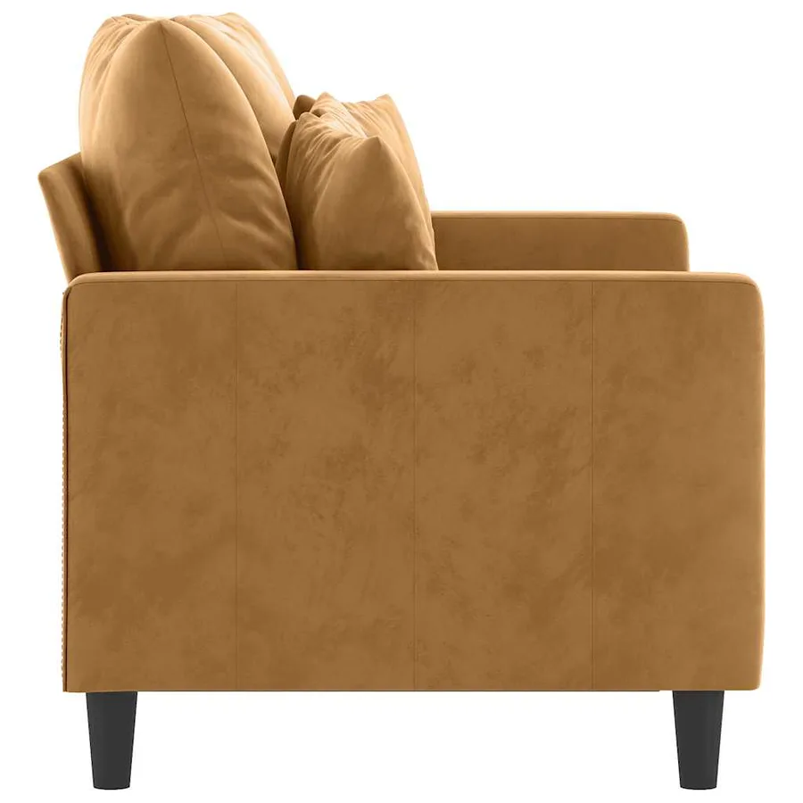 Canapé à 2 places Marron 120 cm Velours - 4