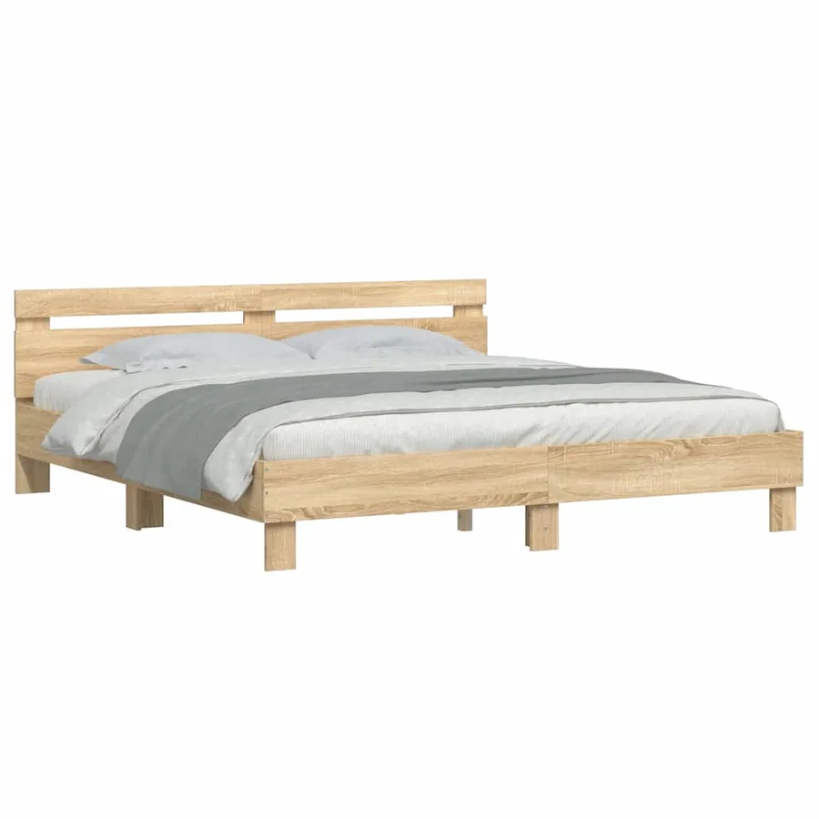 Cadre de lit sans matelas chêne sonoma 200x200 cm - 3