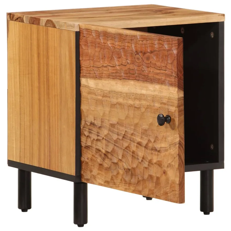 Tables de chevet 2 pcs 40x33x46 cm Bois d'acacia massif - 4