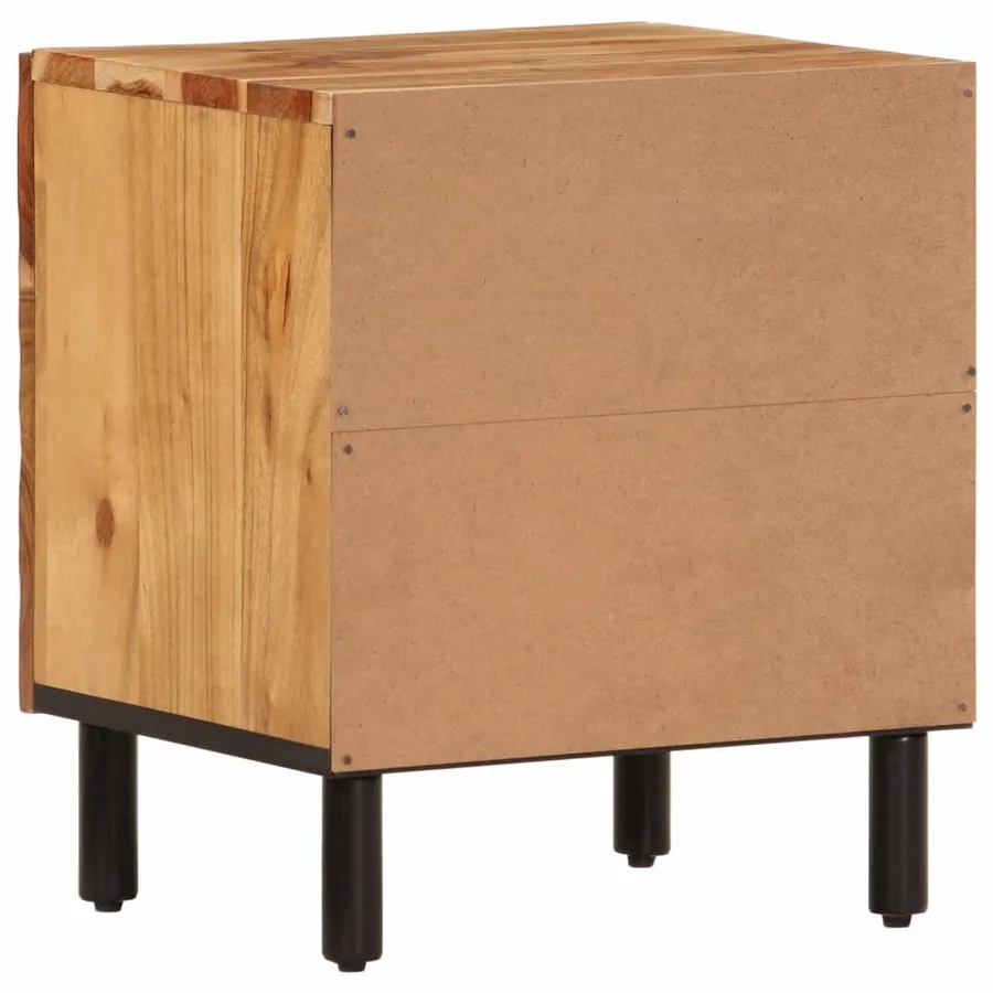 Tables de chevet 2 pcs 40x33x46 cm Bois d'acacia massif - 7