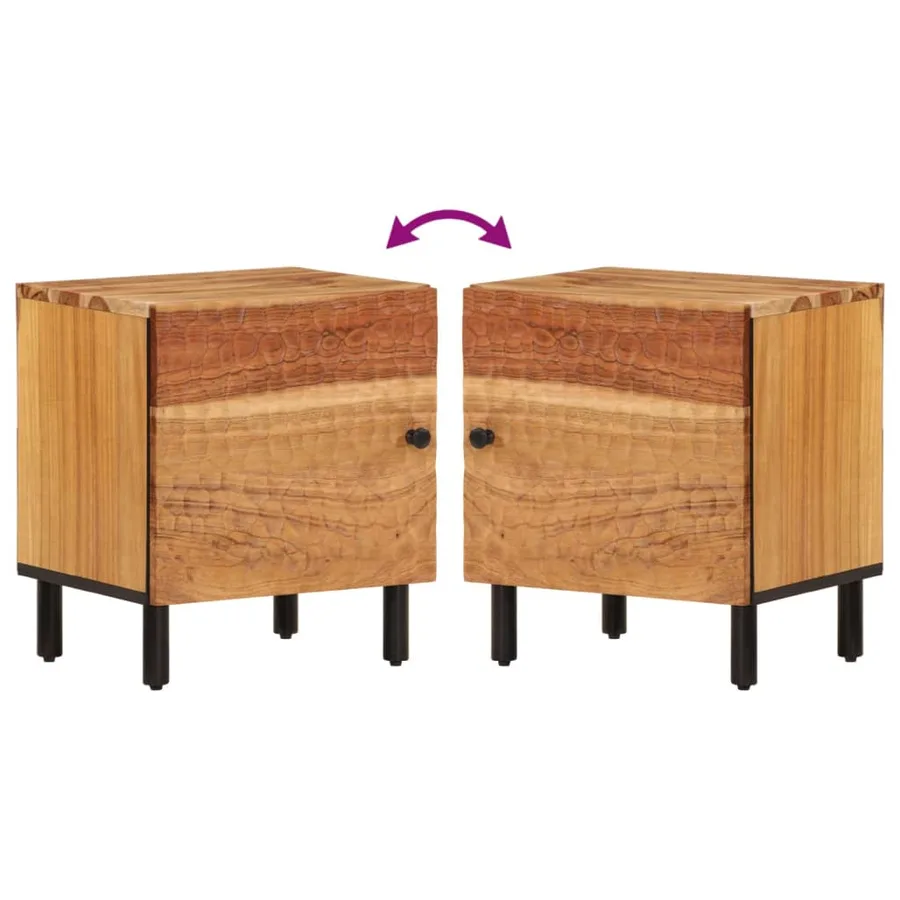 Tables de chevet 2 pcs 40x33x46 cm Bois d'acacia massif - 8