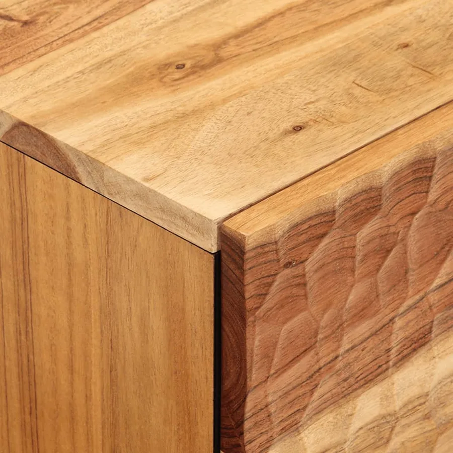 Tables de chevet 2 pcs 40x33x46 cm Bois d'acacia massif - 9