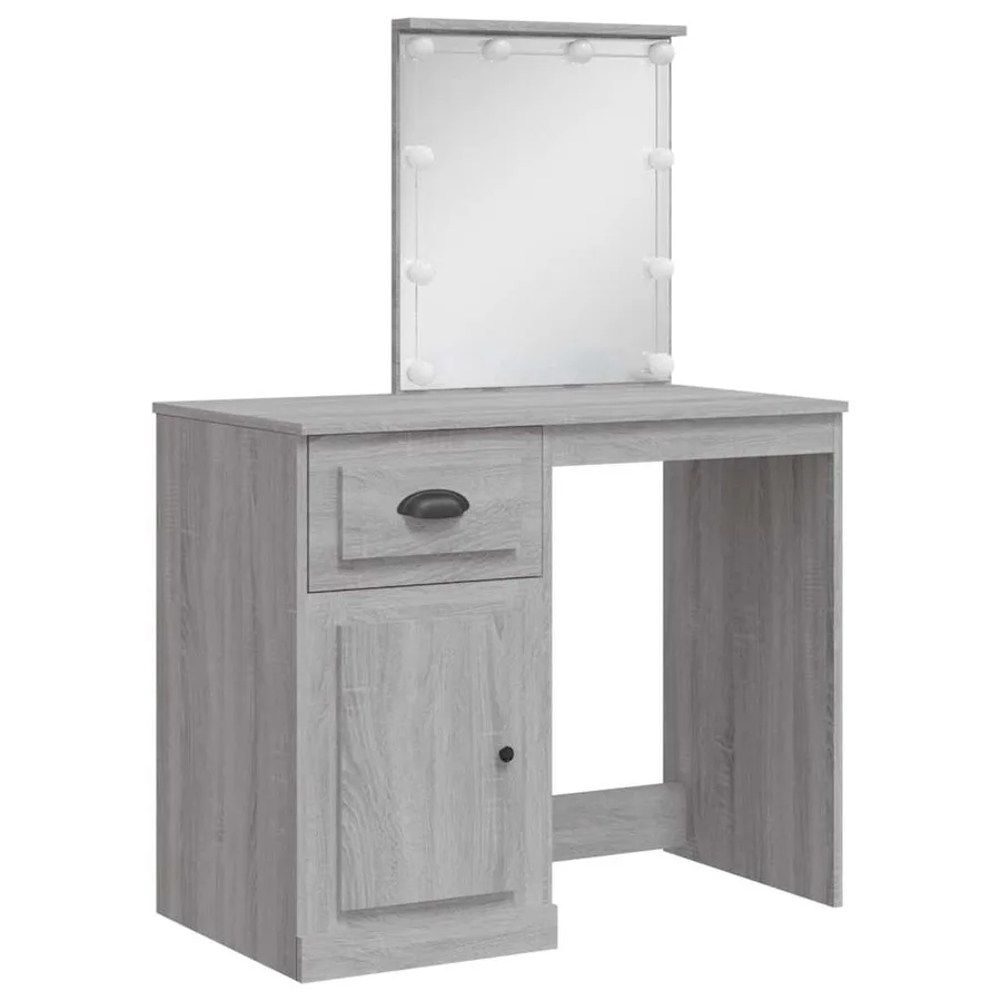 Coiffeuse avec lumières LED sonoma gris 90x42x132,5 cm - 3