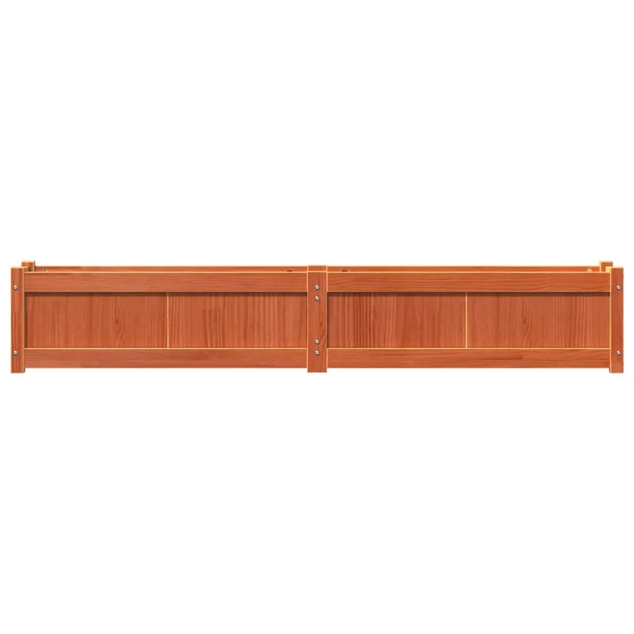 Jardinière cire marron 180x31x31 cm bois de pin massif - 5