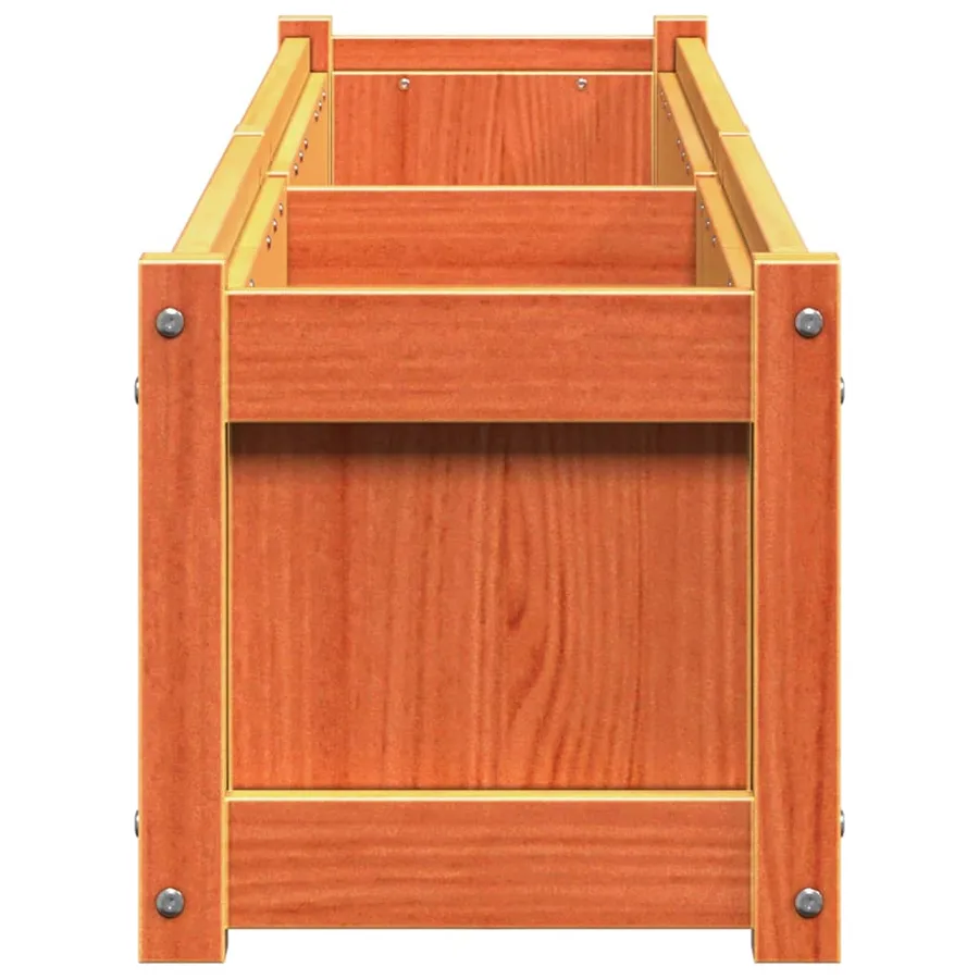 Jardinière cire marron 180x31x31 cm bois de pin massif - 6