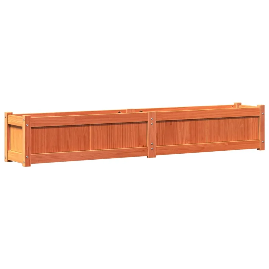 Jardinière cire marron 180x31x31 cm bois de pin massif - 7