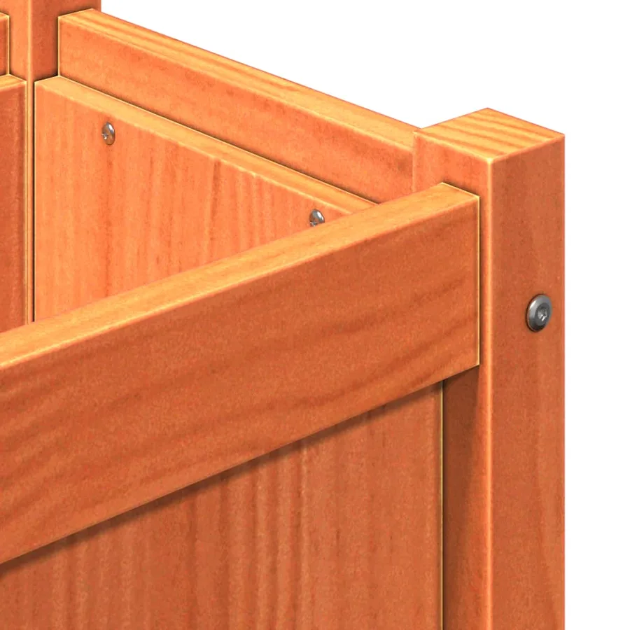 Jardinière cire marron 180x31x31 cm bois de pin massif - 9