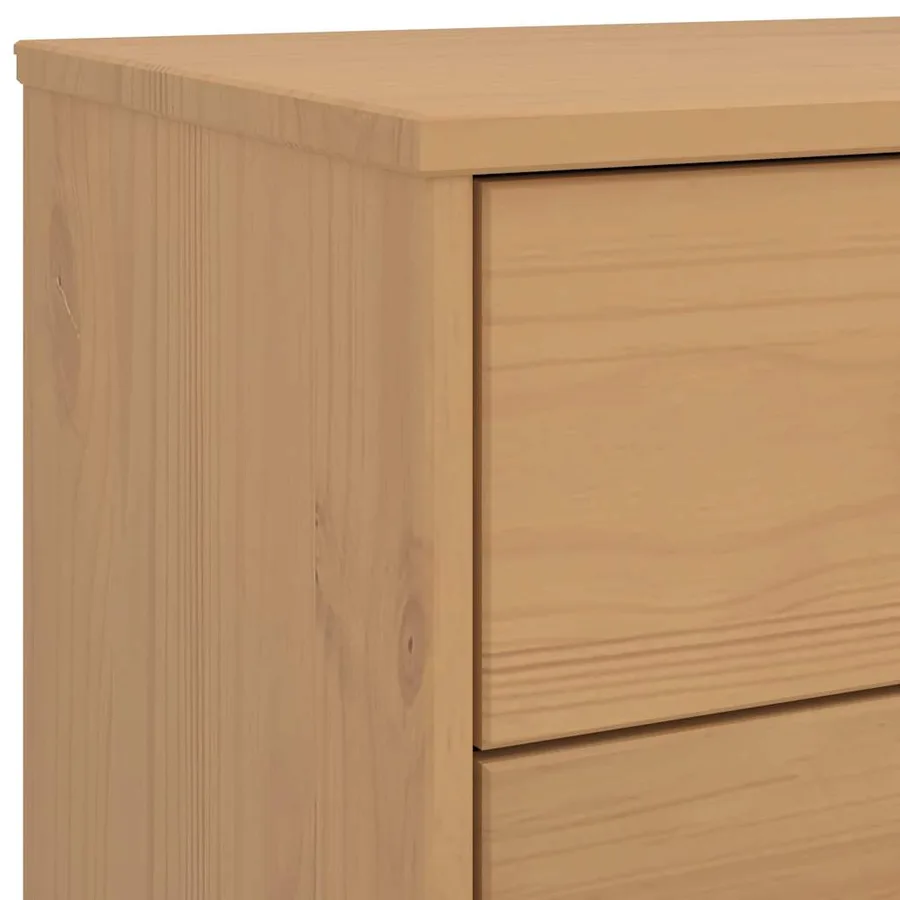 Table de chevet OLDEN marron bois de pin solide - 10