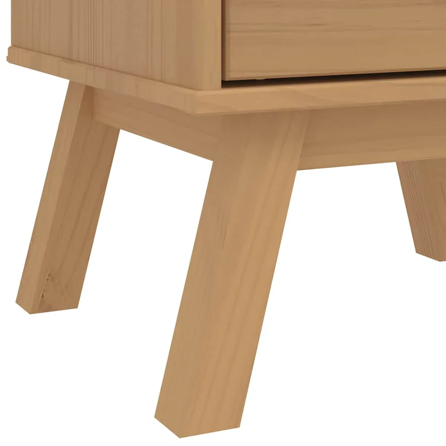 Table de chevet OLDEN marron bois de pin solide - 11