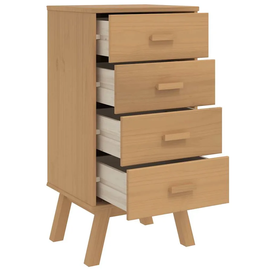 Table de chevet OLDEN marron bois de pin solide - 6