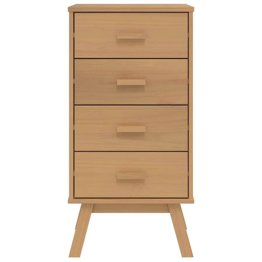 Table de chevet OLDEN marron bois de pin solide - 7