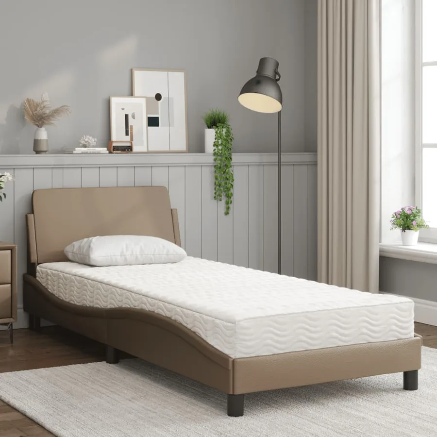 Lit avec matelas Dover cappuccino 80x200 cm similicuir - 3