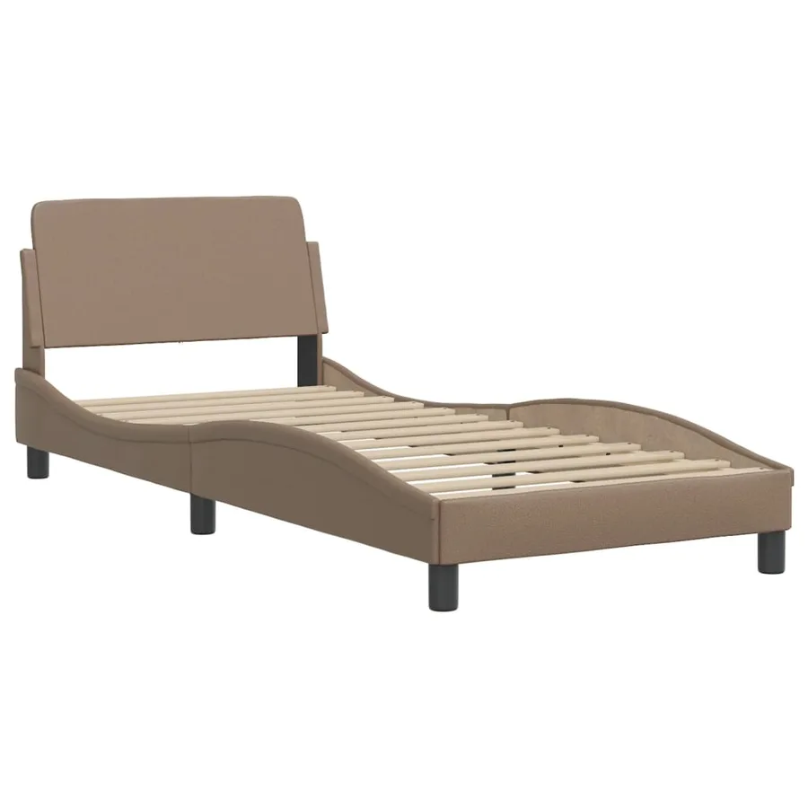 Lit avec matelas Dover cappuccino 80x200 cm similicuir - 4