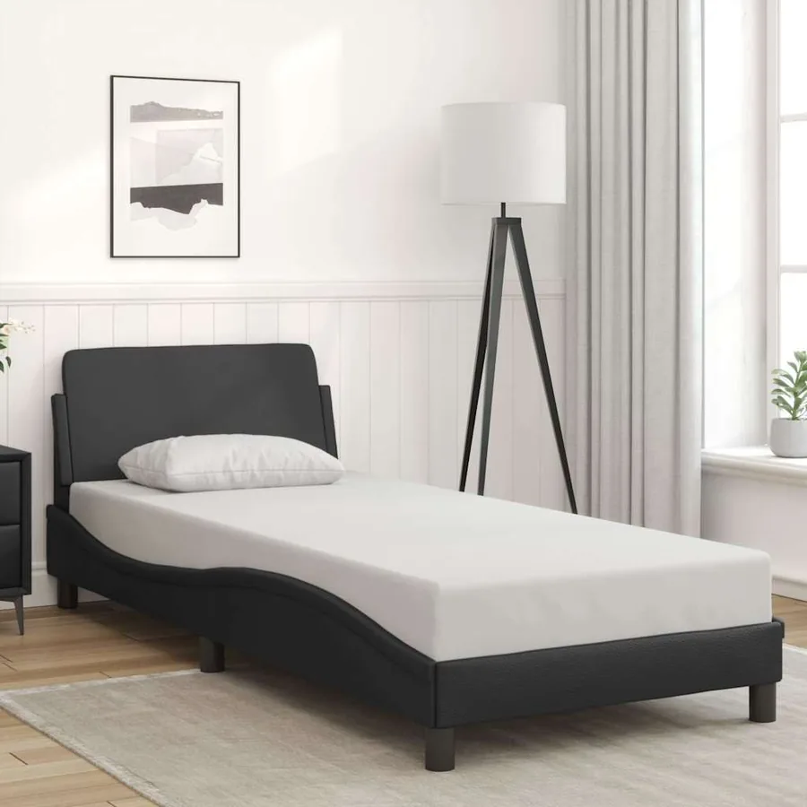 Cadre de lit Dover noir 80x200 cm similicuir