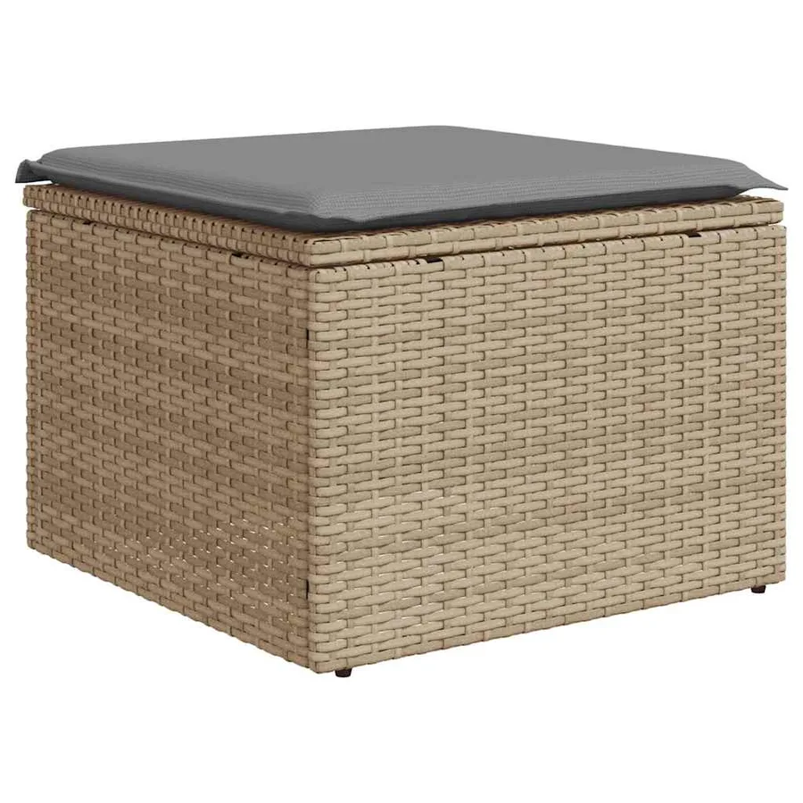 Salon de jardin avec coussins 6 pcs beige résine tressée - 4