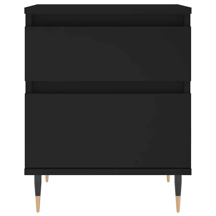 Table de chevet Noir 40x35x50 cm Bois d’ingénierie - 5