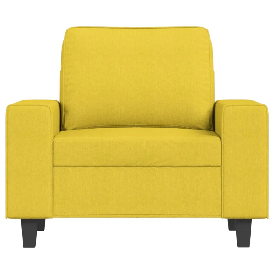 Fauteuil avec repose-pied Jaune clair 60 cm Tissu - 4