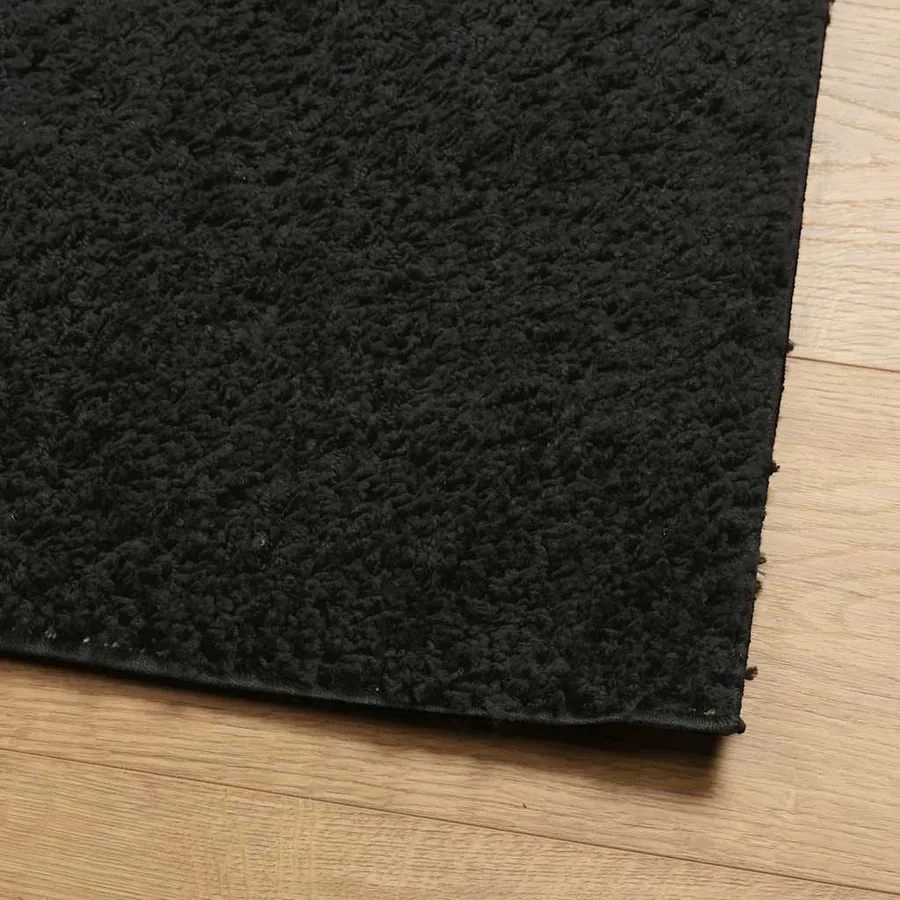 Tapis shaggy PAMPLONA poils longs moderne noir 140x200 cm - 4