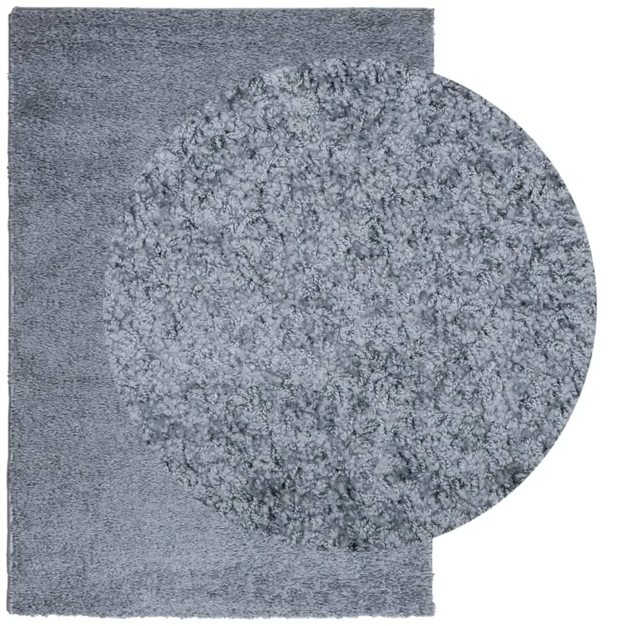 Tapis shaggy PAMPLONA poils longs moderne bleu 140x200 cm - 3
