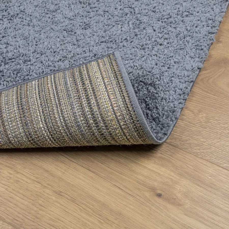 Tapis shaggy PAMPLONA poils longs moderne bleu 140x200 cm - 5