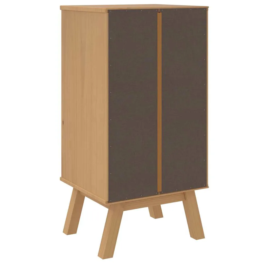 Table de chevet OLDEN blanc et marron bois de pin solide - 9
