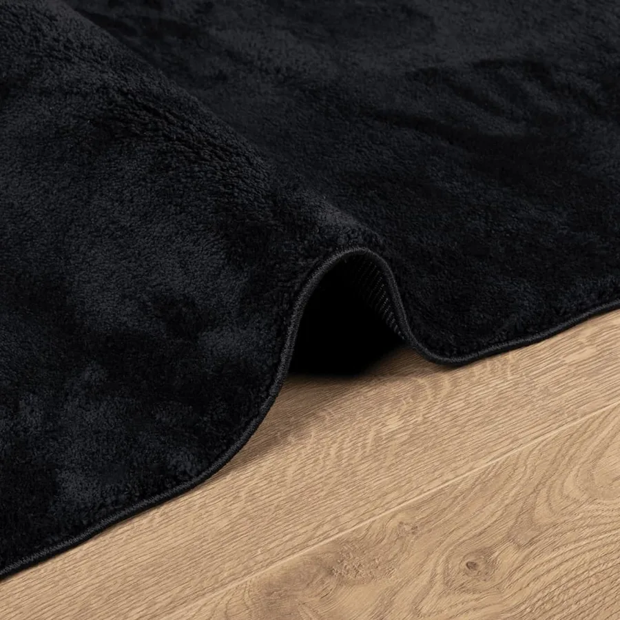 Tapis OVIEDO à poils courts noir 200x200 cm - 6