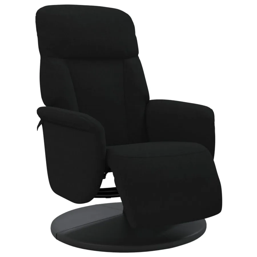 Fauteuil inclinable avec repose-pied noir velours - 2