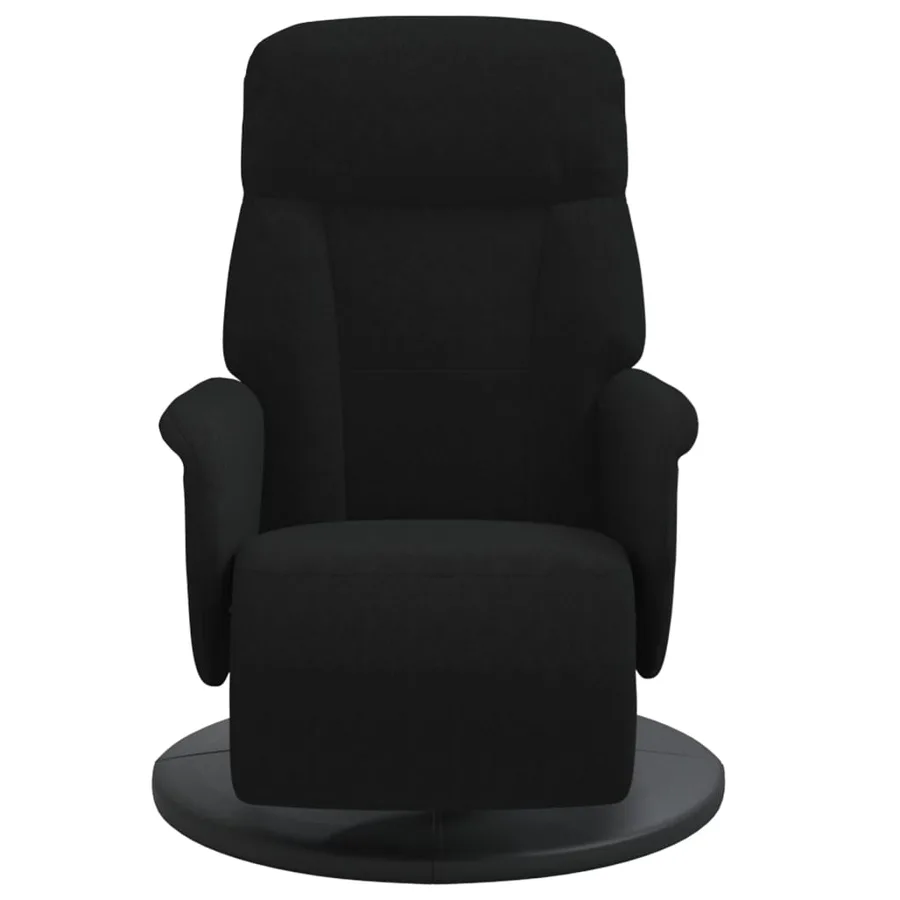 Fauteuil inclinable avec repose-pied noir velours - 3