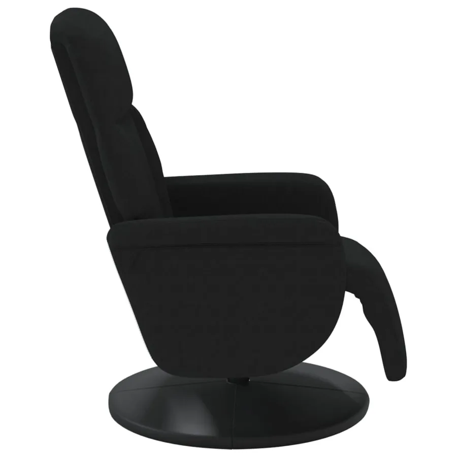 Fauteuil inclinable avec repose-pied noir velours - 4
