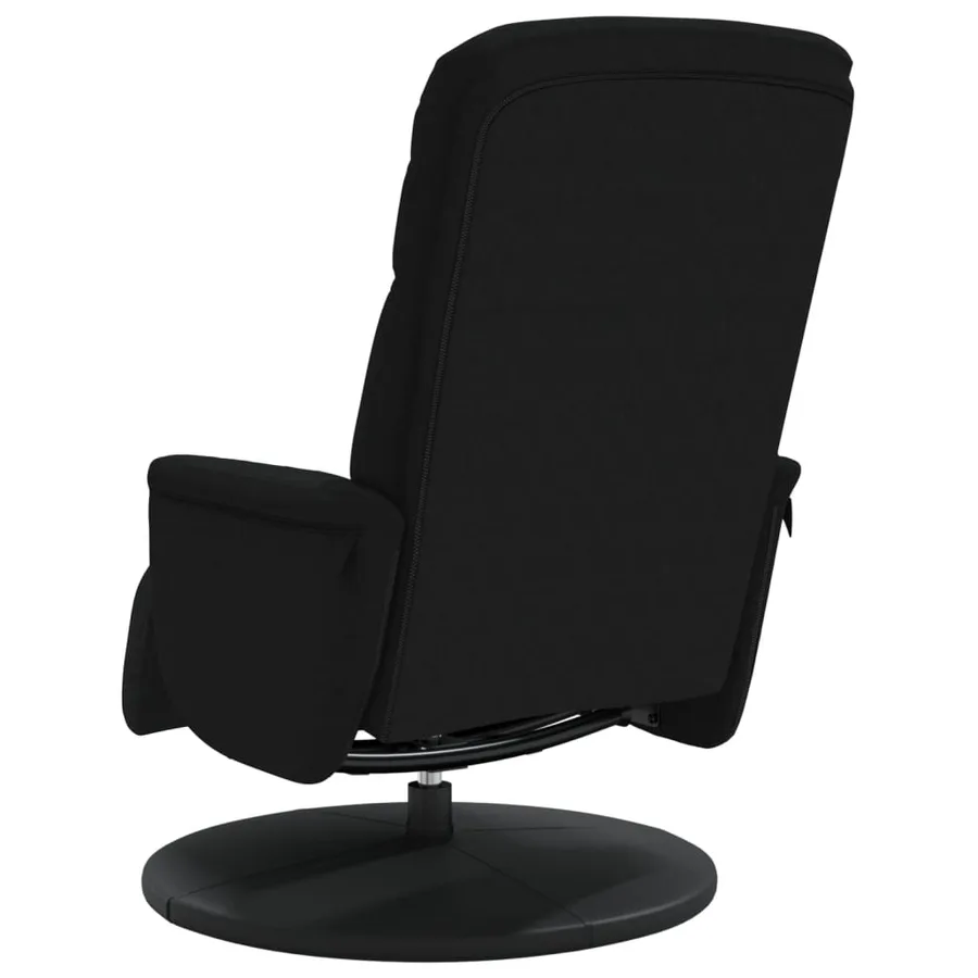 Fauteuil inclinable avec repose-pied noir velours - 5