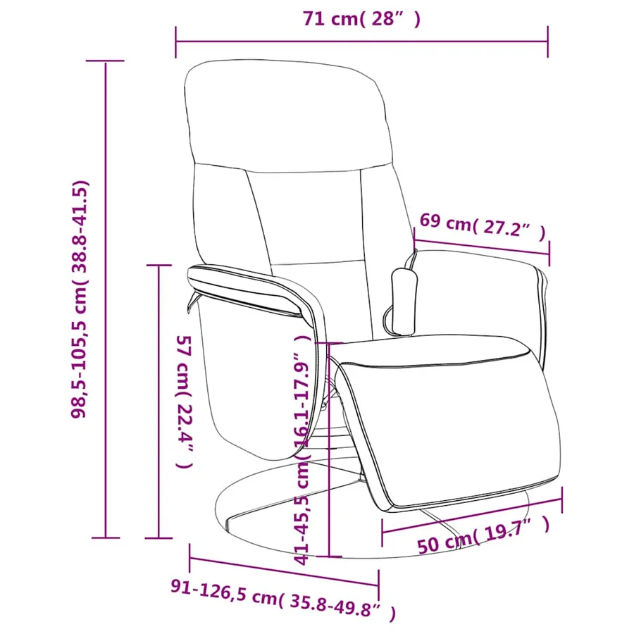Fauteuil inclinable de massage avec repose-pied bleu velours - 11