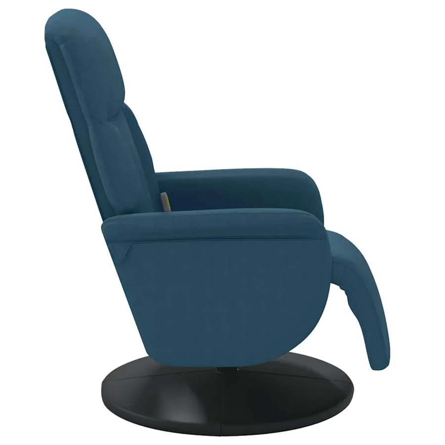 Fauteuil inclinable de massage avec repose-pied bleu velours - 5