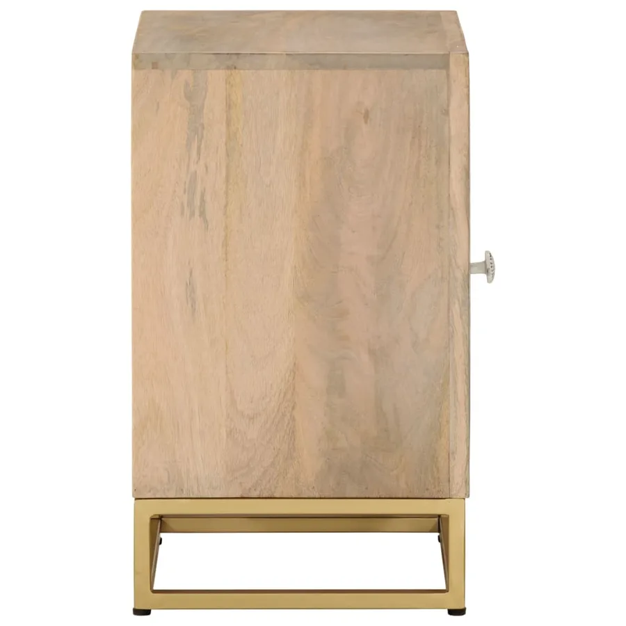 Table de chevet 40x30x50 cm bois massif manguier et fer - 4