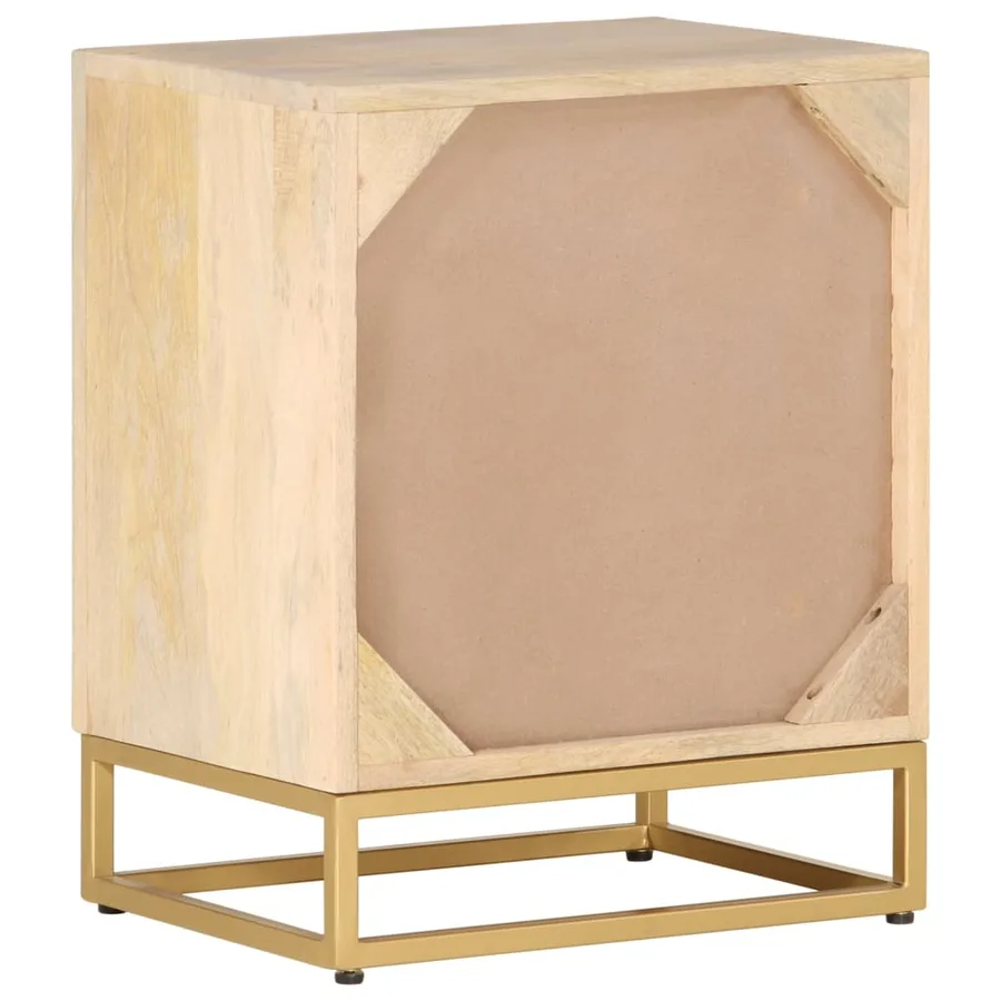 Table de chevet 40x30x50 cm bois massif manguier et fer - 5