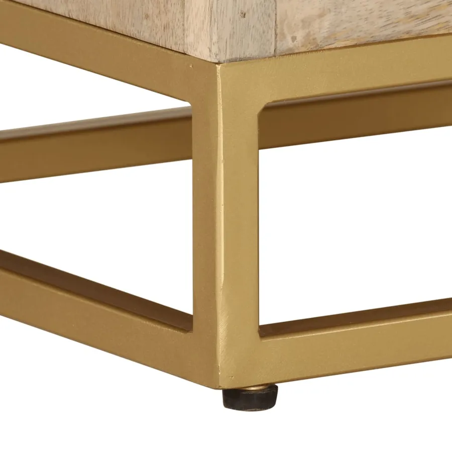 Table de chevet 40x30x50 cm bois massif manguier et fer - 8