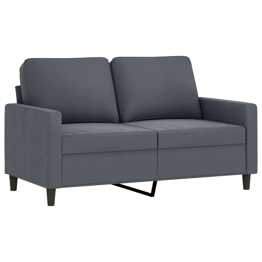 Ensemble de canapés 2 pcs avec coussins Gris foncé Velours - 3
