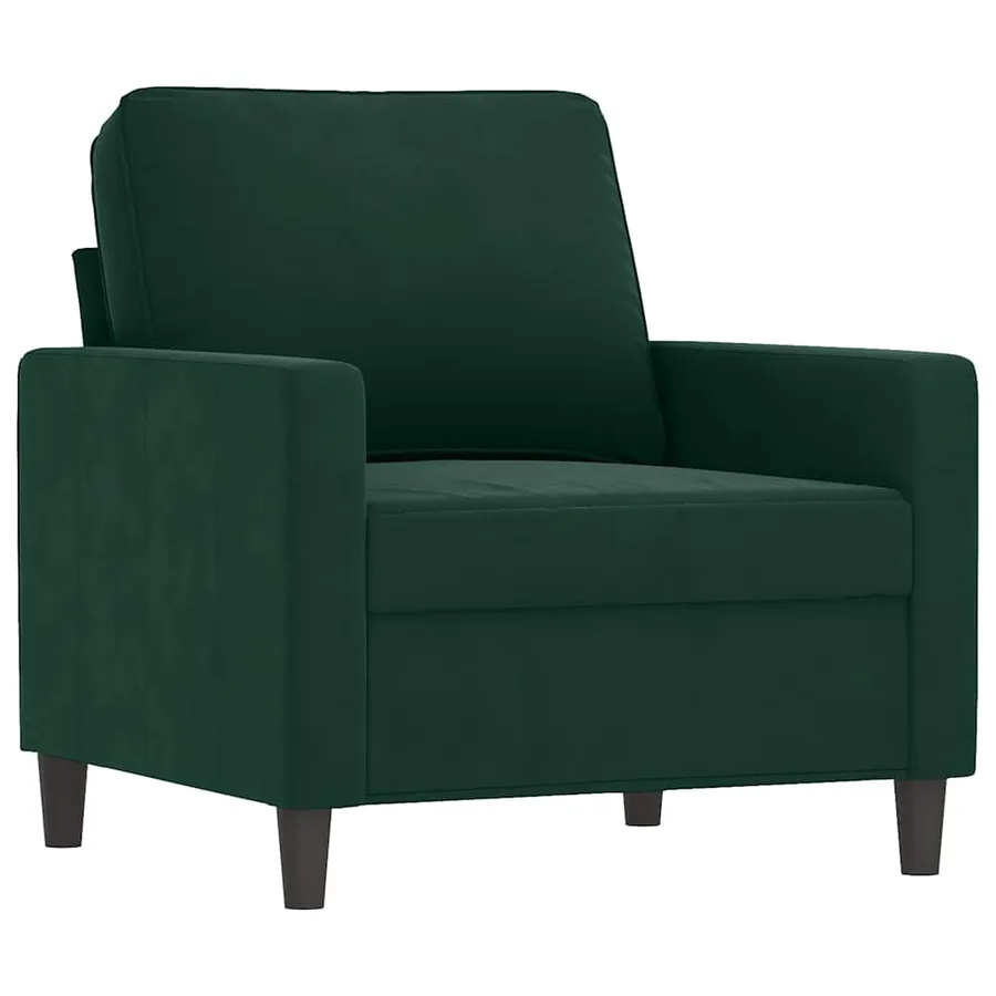 Ensemble de canapés 3 pcs avec coussins Vert foncé Velours - 3