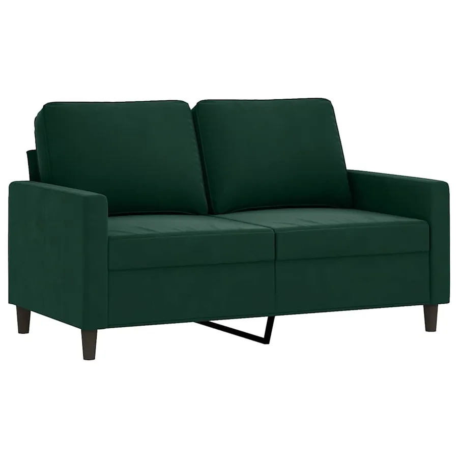 Ensemble de canapés 3 pcs avec coussins Vert foncé Velours - 4