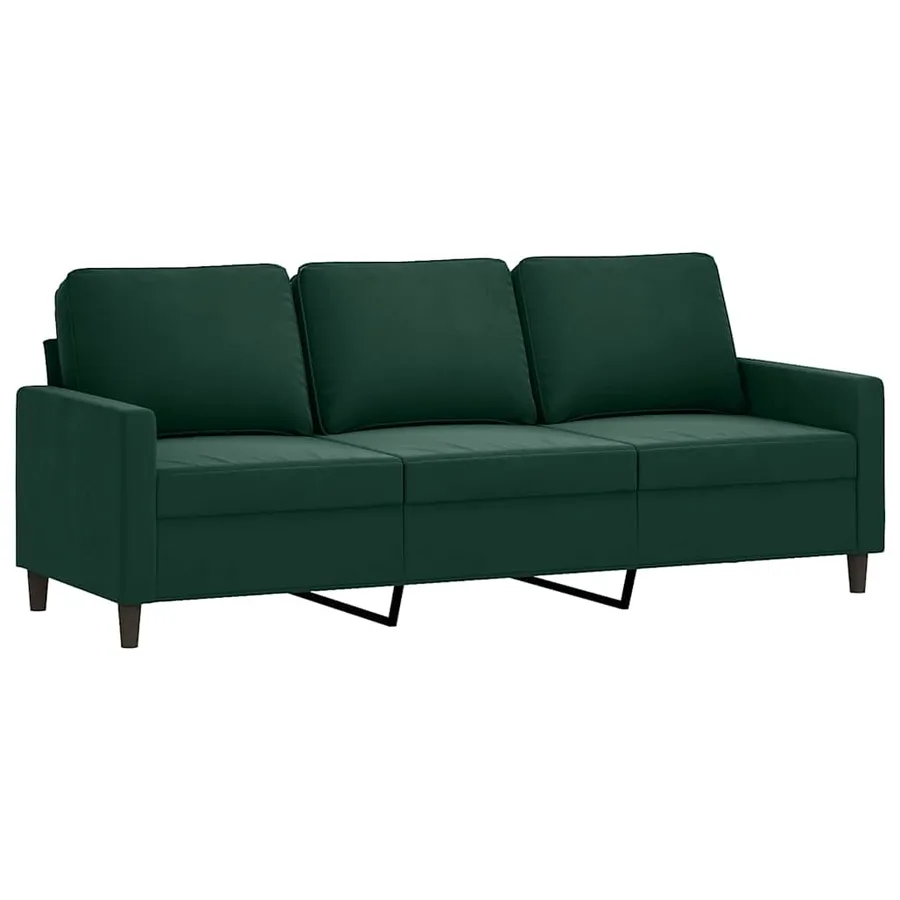 Ensemble de canapés 3 pcs avec coussins Vert foncé Velours - 5