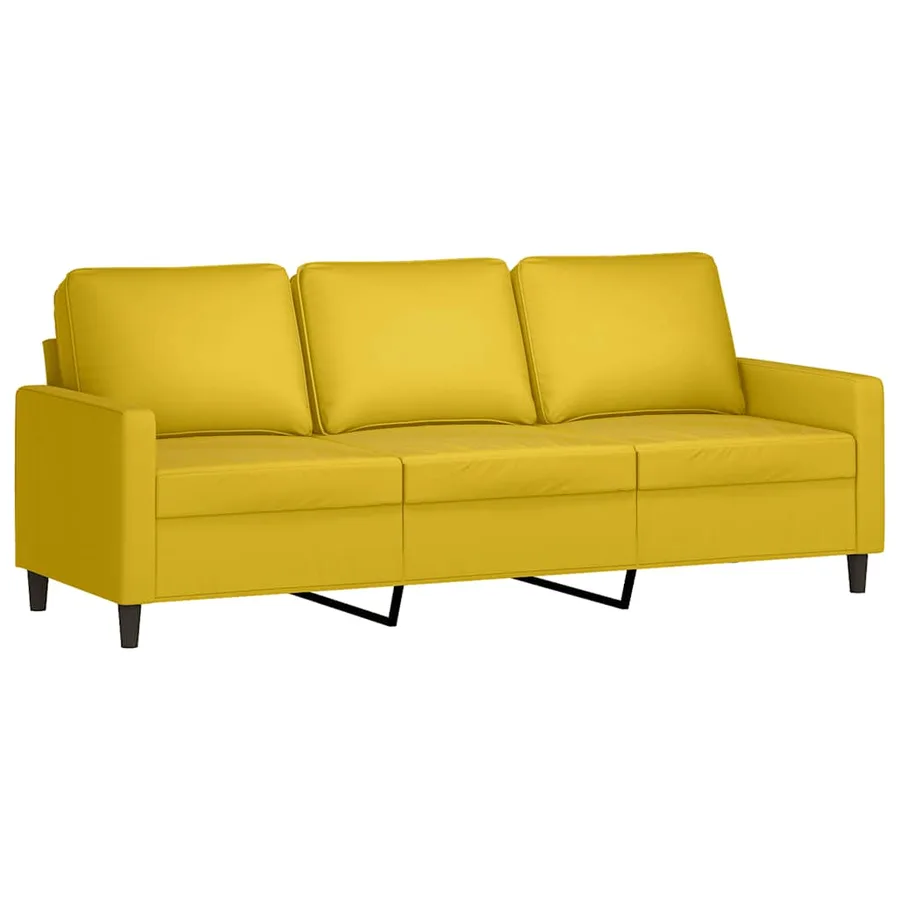 Ensemble de canapés 2 pcs avec coussins Jaune Velours - 4