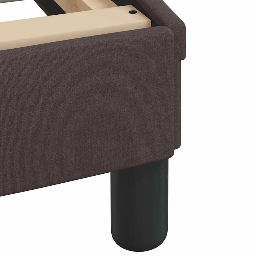 Lit avec matelas Dover marron foncé 140x200 cm tissu - 6
