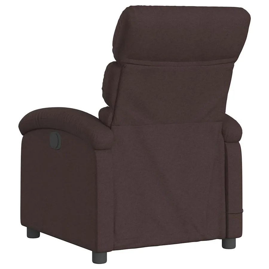 Fauteuil de massage inclinable électrique Marron foncé Tissu - 5