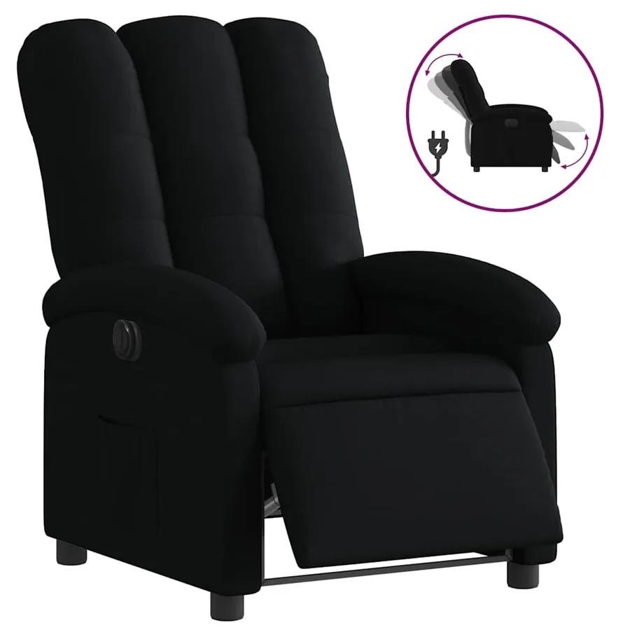 Fauteuil inclinable électrique Noir Tissu - 2